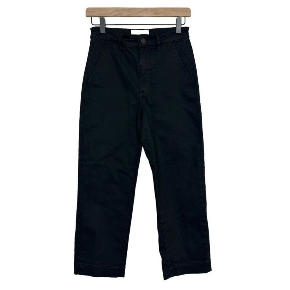 Everlane Black Cropped Straight High Rise Jeans Size 2 Short EUC